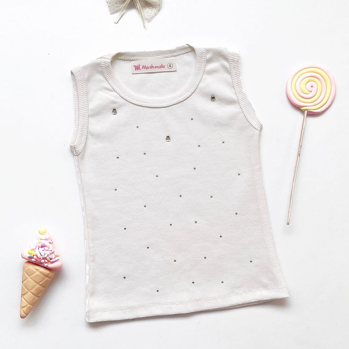 KIDS MASHMELO - BVD NIÑA  RIB CON PEDRERIA KIDS MASHMELO