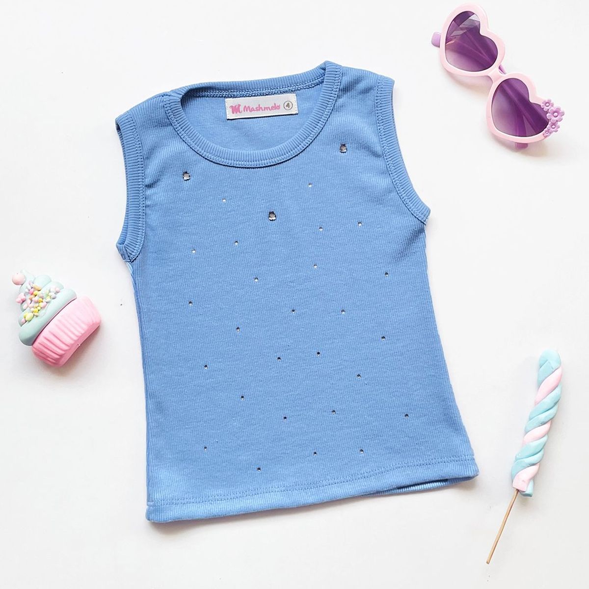 KIDS MASHMELO - BVD NIÑA  RIB CON PEDRERIA KIDS MASHMELO