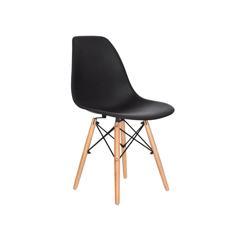 OFIDEAS - Silla de Comedor Diseño Eames Color Negro X 2 Unid Ofideas