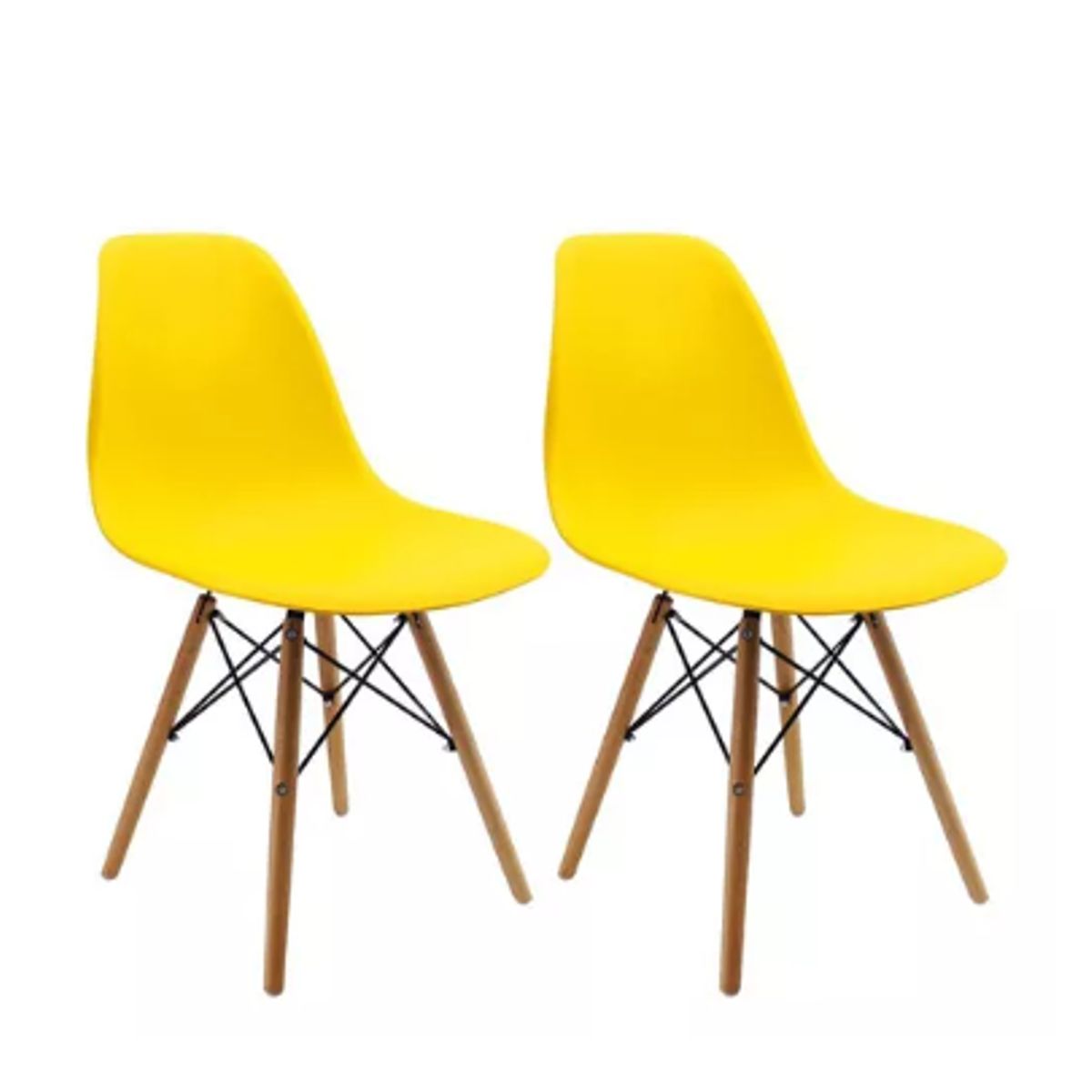 OFIDEAS - Silla de Comedor Diseño Eames Amarillo x 2 Unidades Ofideas