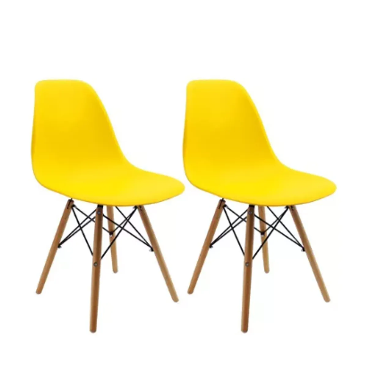 OFIDEAS - Silla de Comedor Diseño Eames Amarillo x 2 Unidades Ofideas