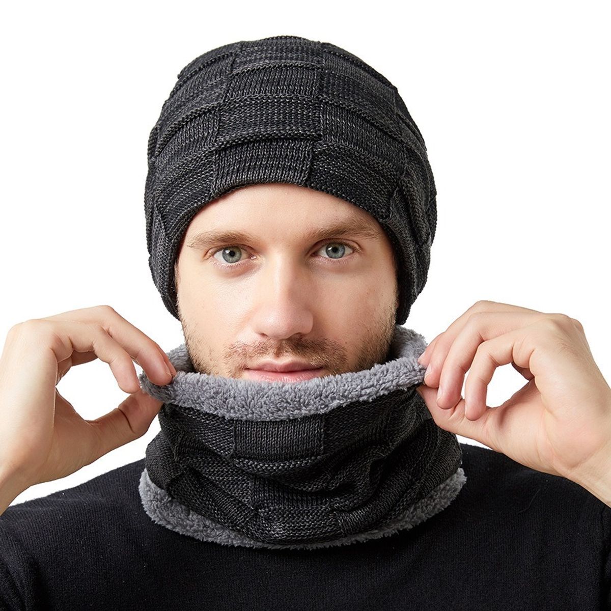 KAST PE - Beanie Denver con polar interior  Negro