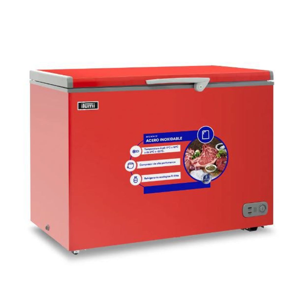 ILUMI - Congeladora Ilumi TFI-3400WH- ROJO