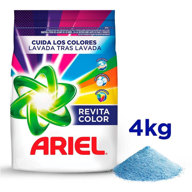 ARIEL - Detergente en Polvo Ariel Revitacolor Powered 4kg