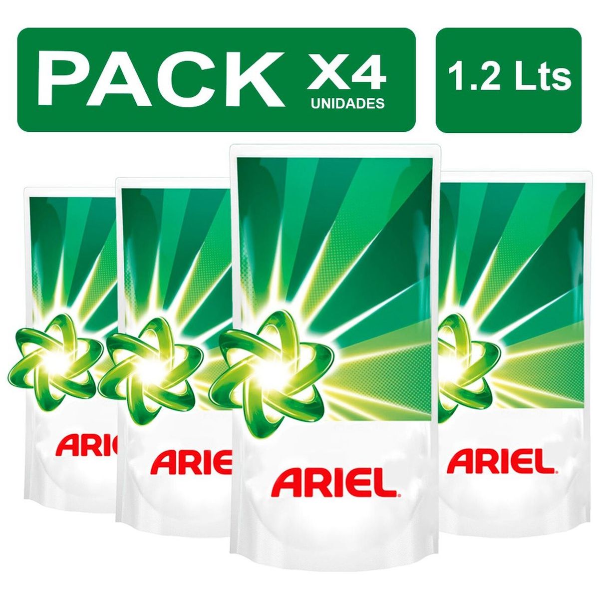 ARIEL - PackX4 Detergente Líquido Ariel Concentrado  1.2L
