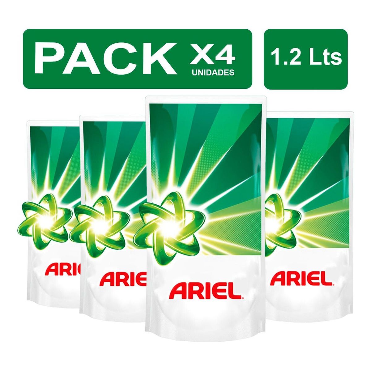 ARIEL - PackX4 Detergente Líquido Ariel Concentrado  1.2L