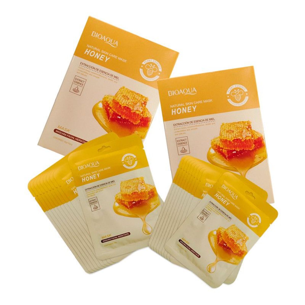 BIOAQUA - 2 Mascarilla Natural De Miel 30G X 10Pcs - Bioaqua