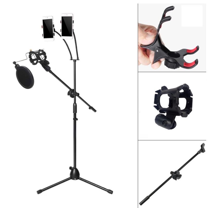 GENERICO - Soporte Suelo para Microfono Celular Flexible Tripode Pedestal