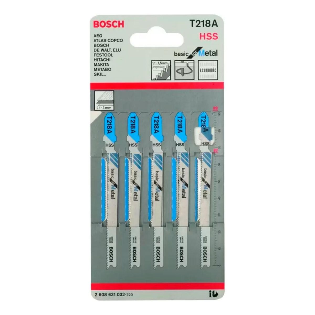 BOSCH - Set de 5 Hojas de Calar Bosch T218A Corte Metal