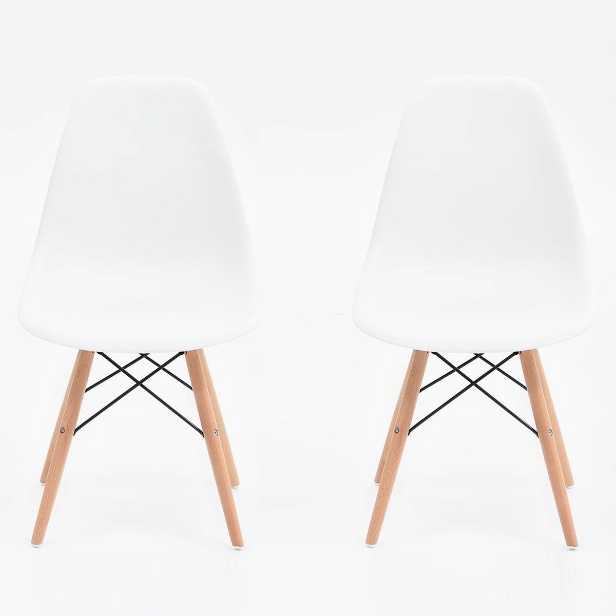 OFIDEAS - Silla de Comedor Diseño Eames Color Blanco x2 unid Ofideas