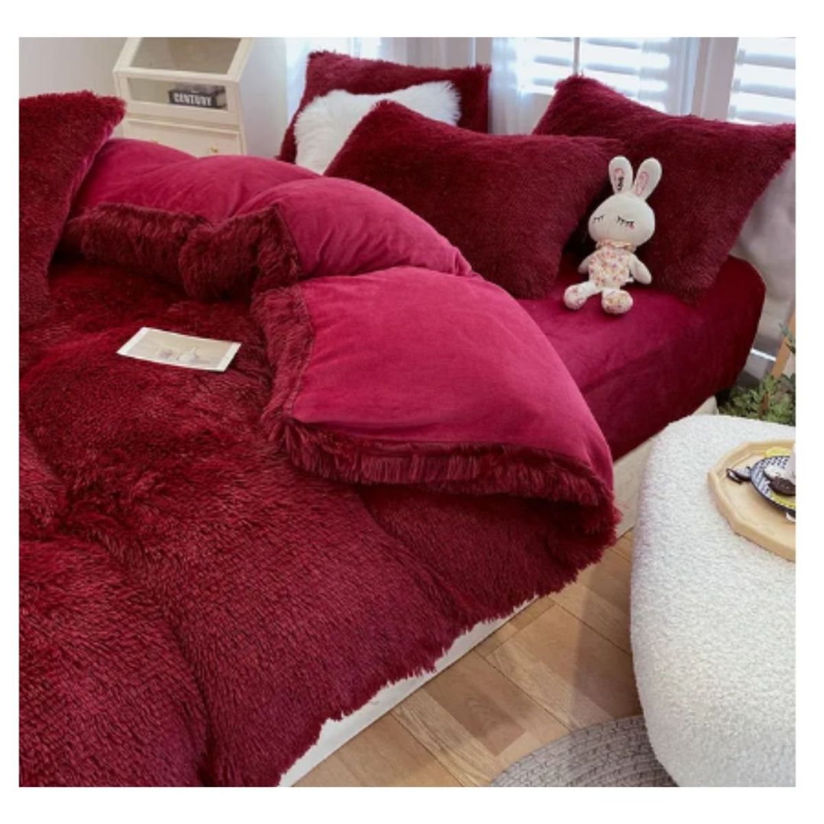 CUTE - EDREDÓN PIEL DE OSO DE 2 PLAZAS + 2 FUNDAS DE ALMOHADA