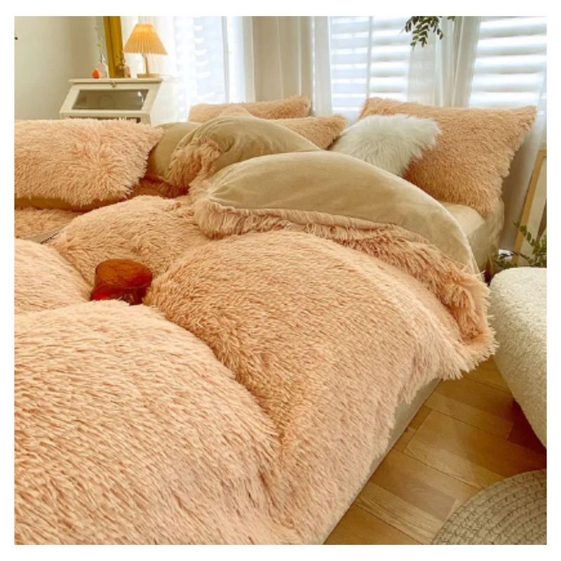 CUTE - EDREDÓN PIEL DE OSO DE 2 PLAZAS + 2 FUNDAS DE ALMOHADA