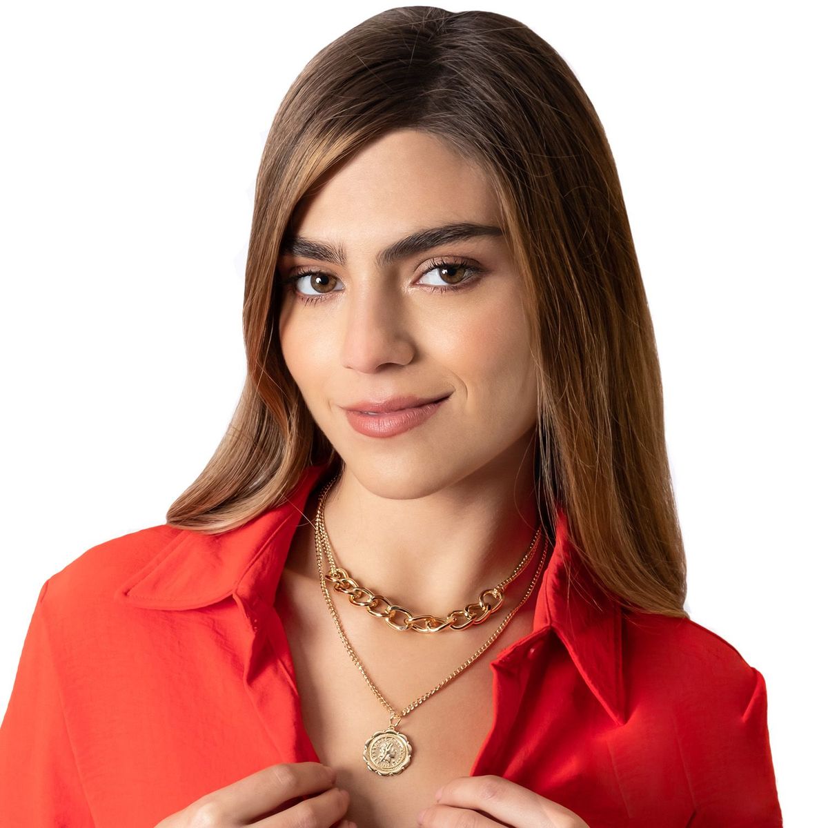 GENERICO - Collar Dije con Medalla Dorado