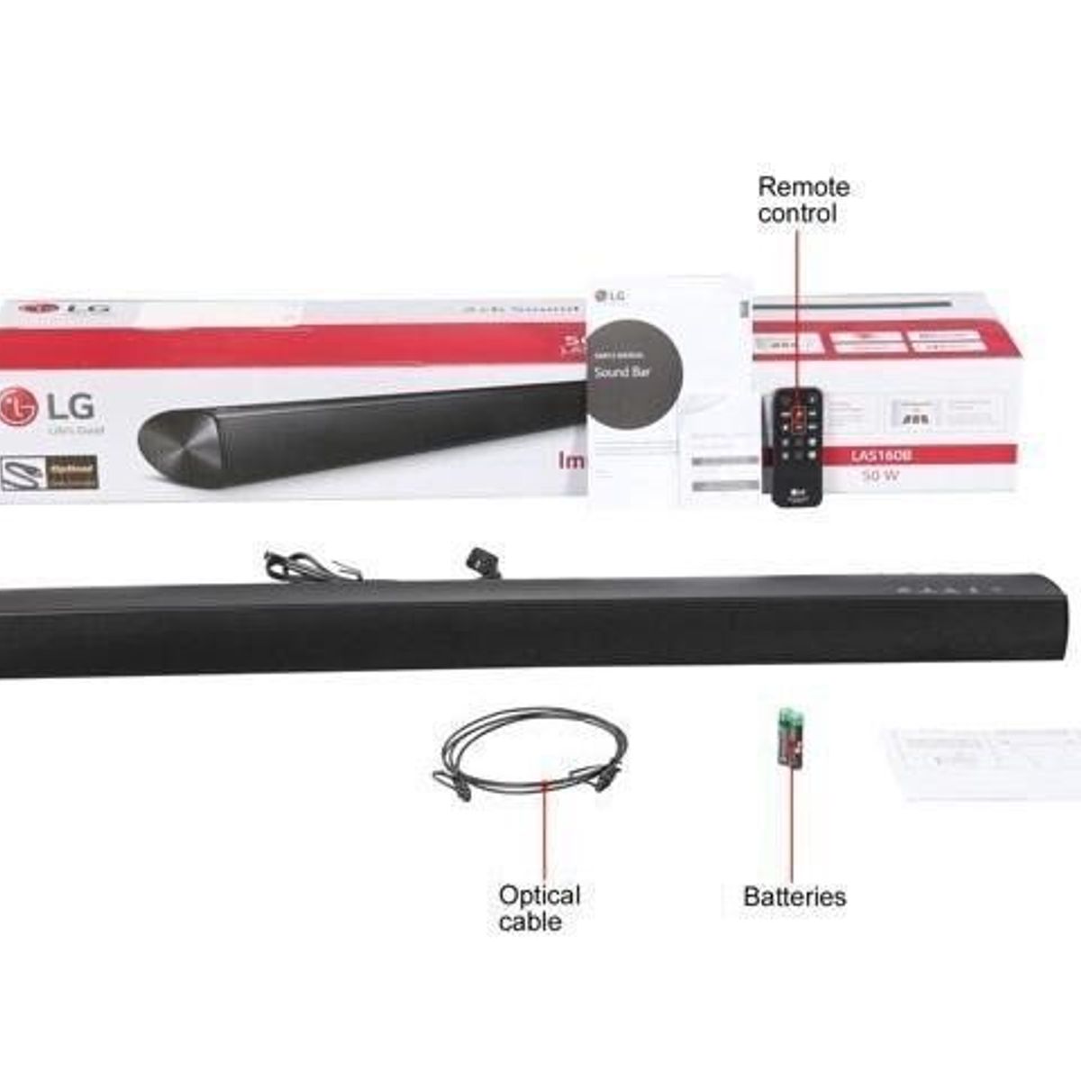 LG - Barra de sonido Soundbar LG LAS160B 2,0 Ch 50W bt