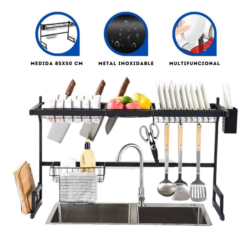 GENERICO - Escurridor de Platos y Cubiertos Organizador de Vajilla y Utensilios