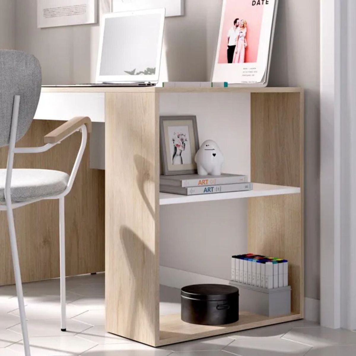 TU MESITA - Escritorio Clásico Oliver II color DunaBlanco 1 cajón TU MESITA