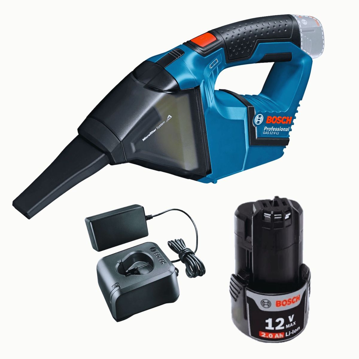 BOSCH - Aspiradora De Polvo Inalám Bosch Gas 12v-li + Bateria Y Cargador