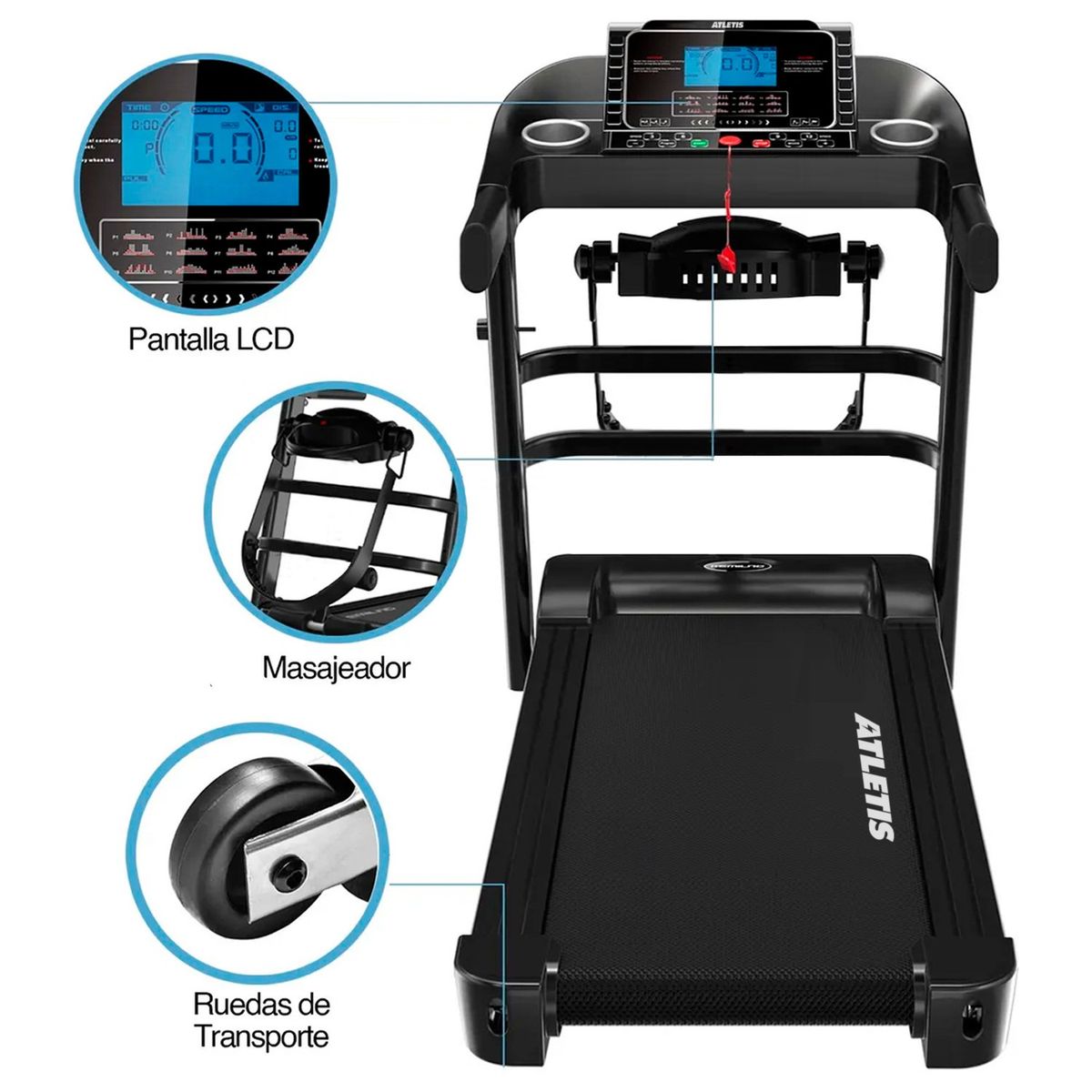 ATLETIS - Trotadora Eléctrica Plegable K600 Plus Motor 2.0 hp