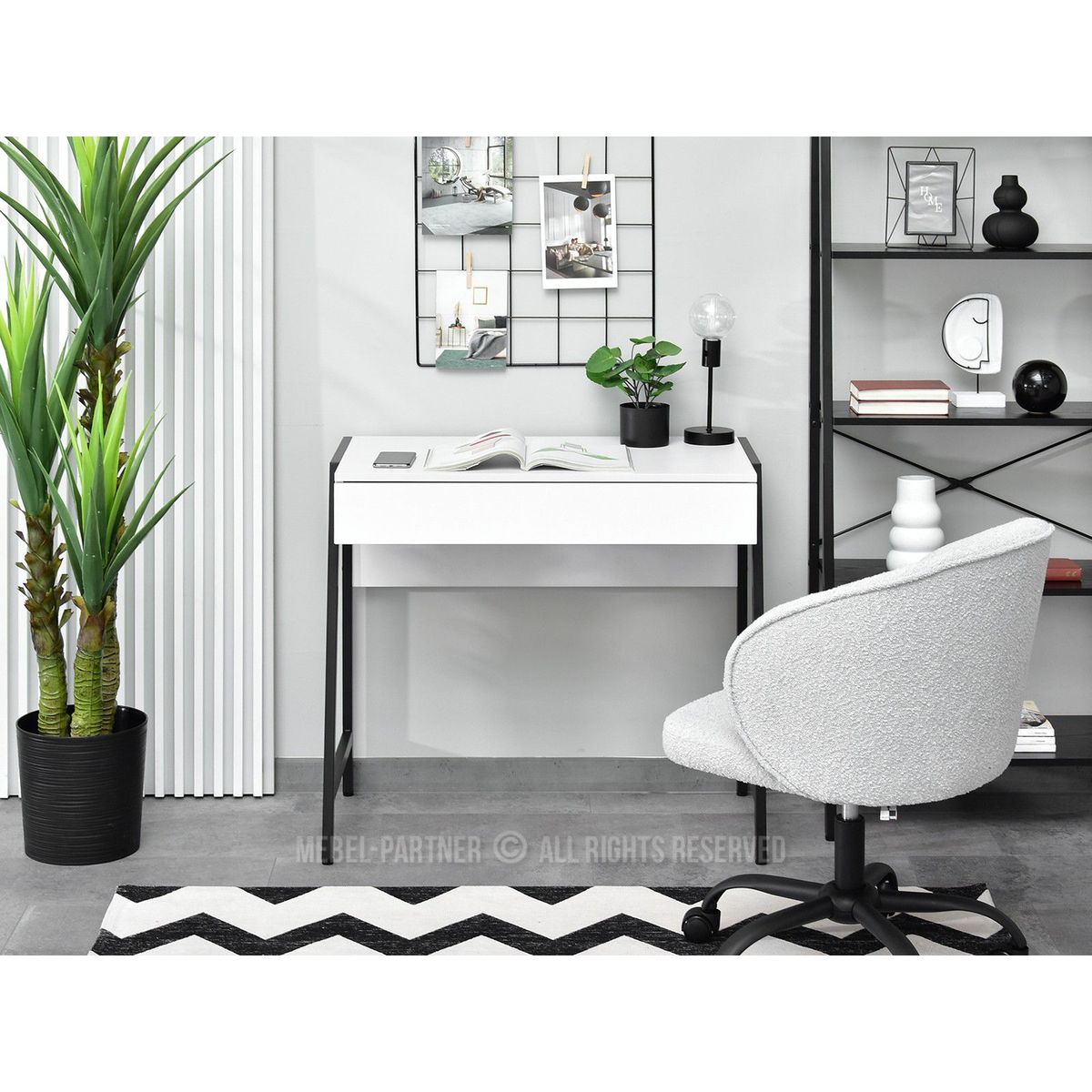 TU MESITA - Escritorio Práctico Raiven color Blanco 1 cajón TU MESITA