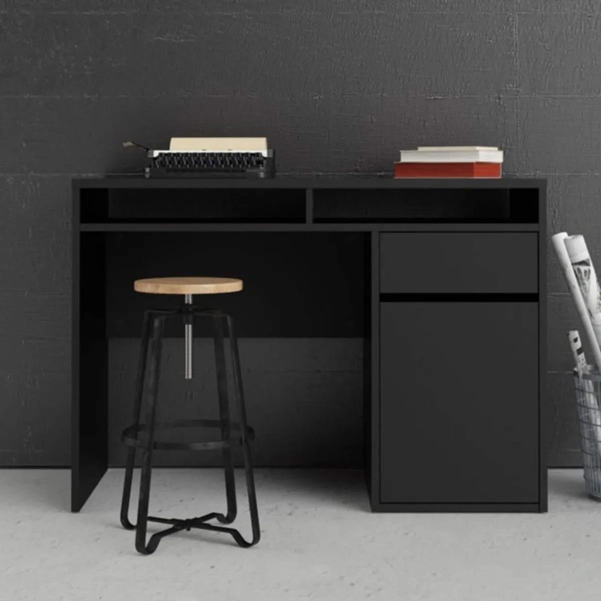 TU MESITA - Escritorio Clásico Vienna 1 puert 1 cajón TU MESITA color Negro