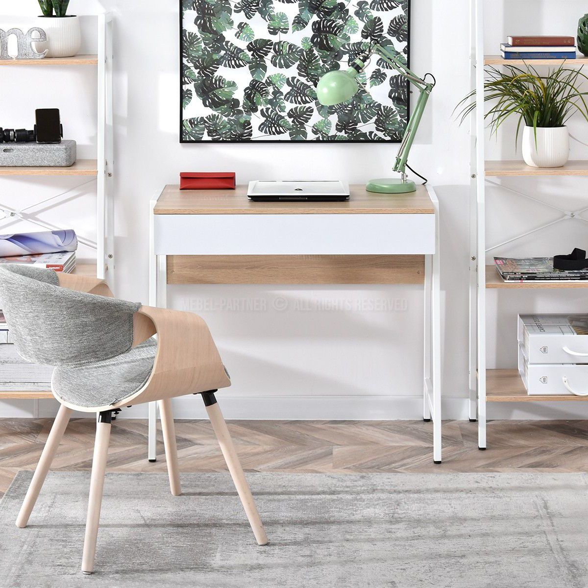 TU MESITA - Escritorio Práctico Raiven color DunaBlanco 1 cajón TU MESITA