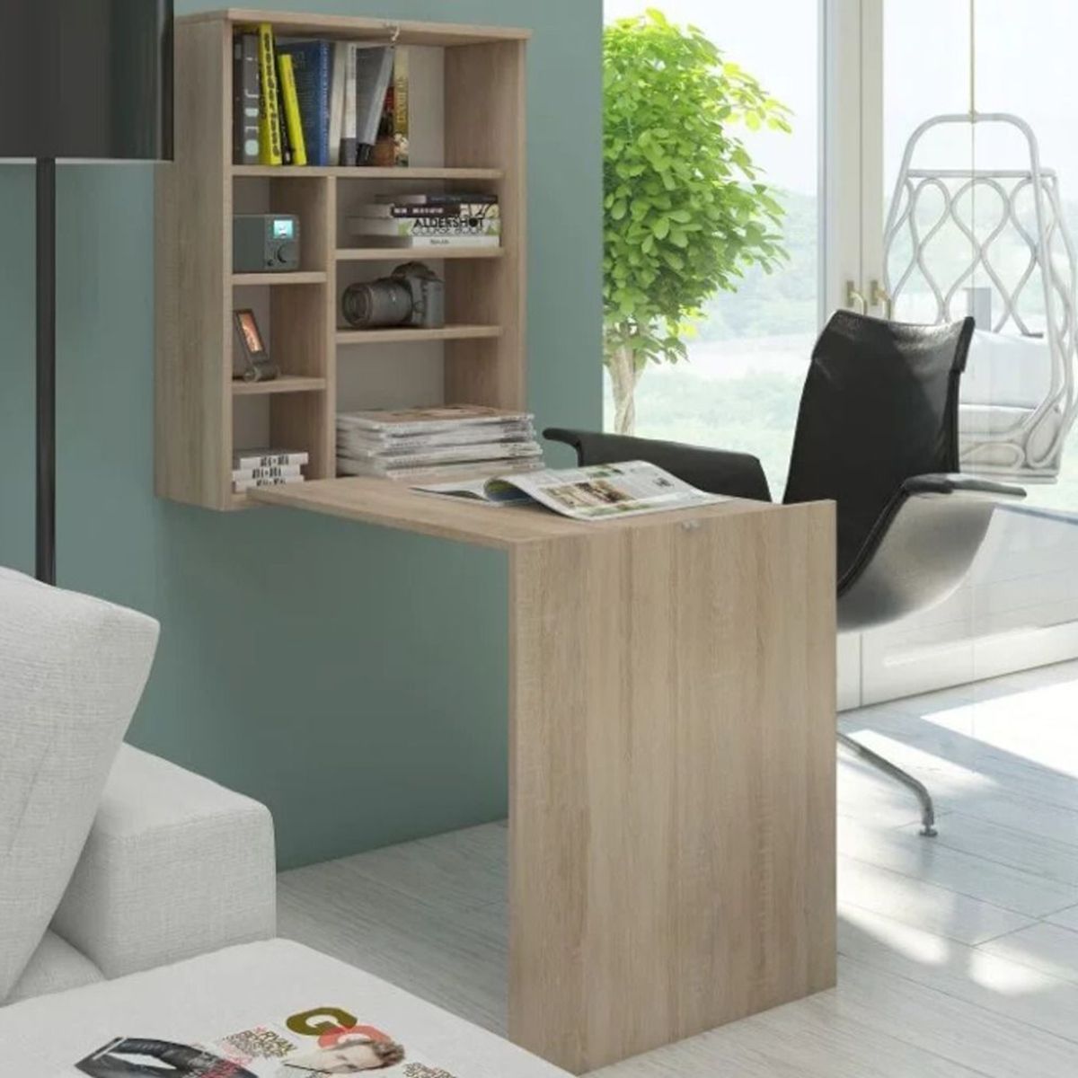 TU MESITA - Escritorio Flotante y Plegable Rolín color Marrón TU MESITA