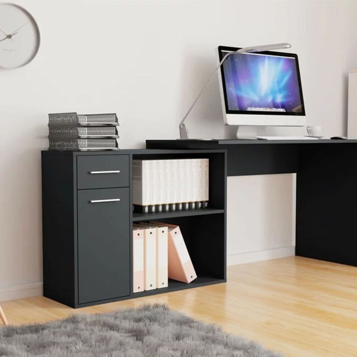 TU MESITA - Escritorio Moderno Bristol color Negro 1 Cajón TU MESITA