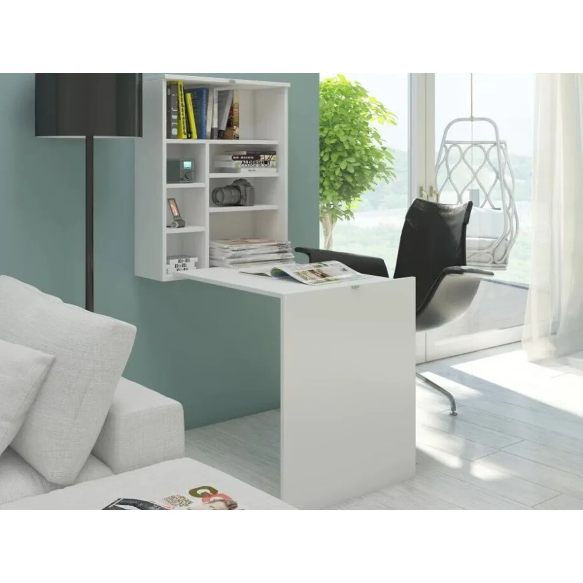 TU MESITA - Escritorio Flotante y Plegable Rolín color Blanco TU MESITA