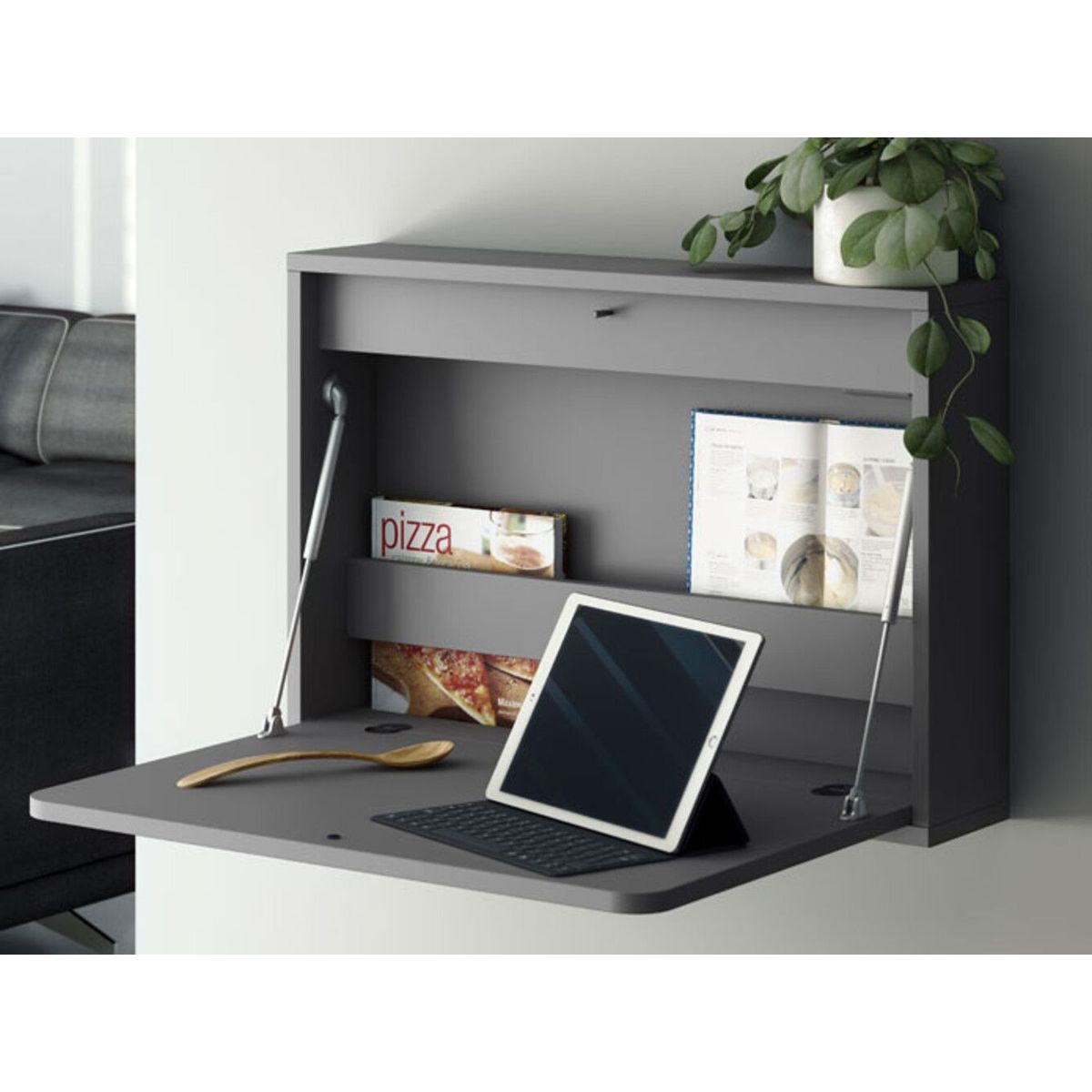 TU MESITA - Escritorio Abatible Mauri color Gris TU MESITA