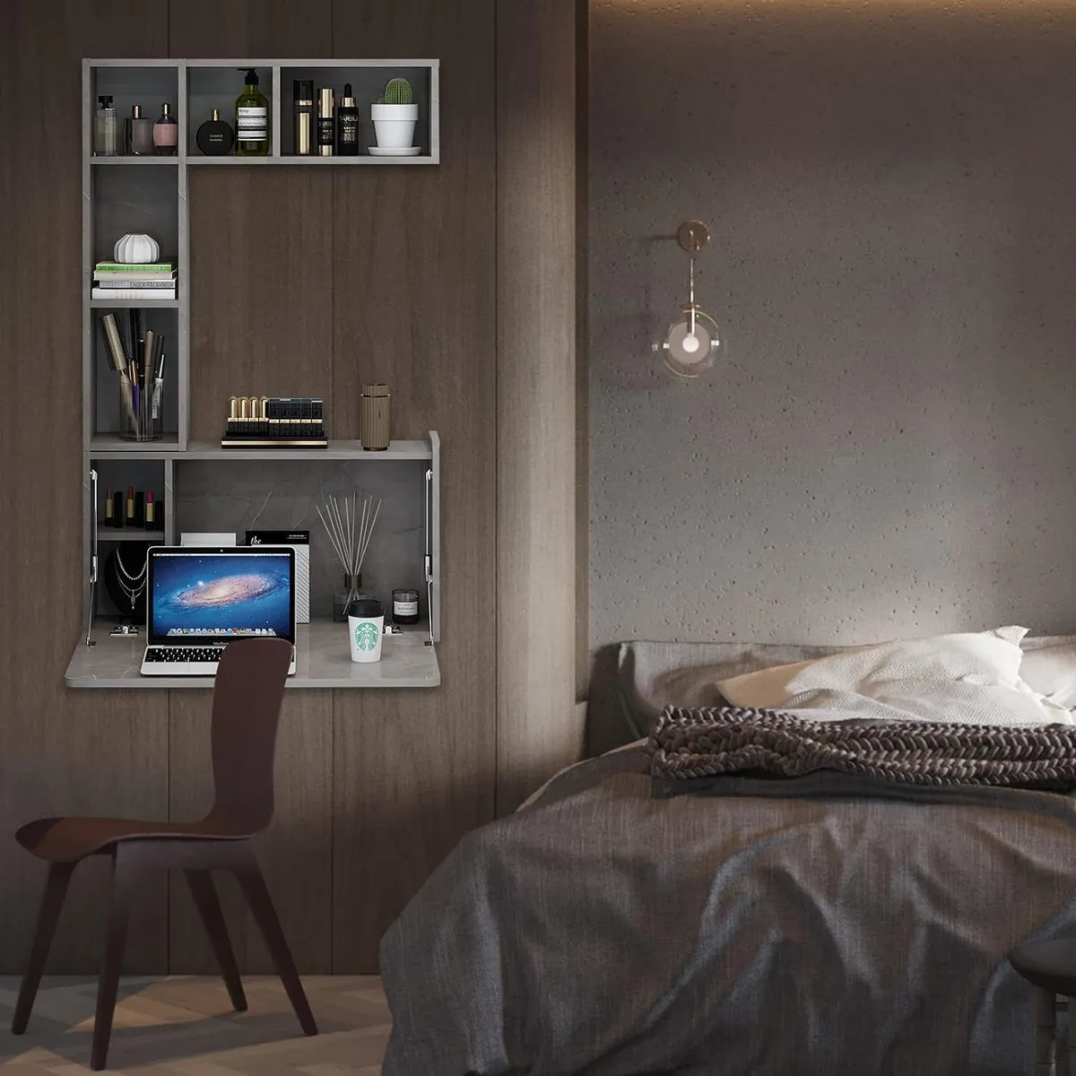 TU MESITA - Escritorio Flotante Lexi color Gris Oscuro TU MESITA