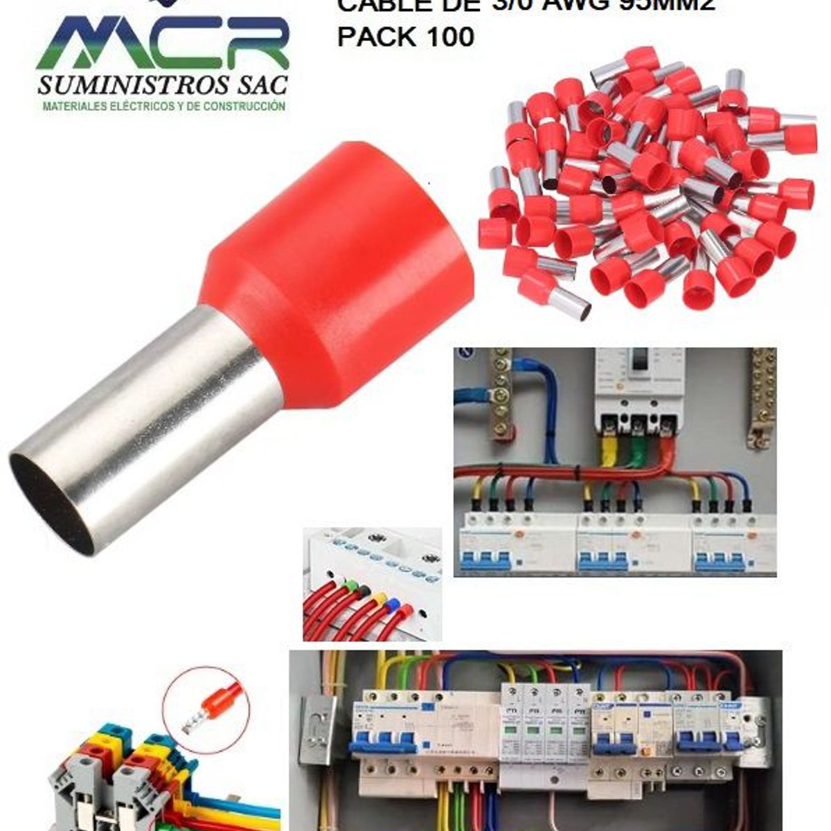 GENERICO - TERMINAL TUBULAR O CONECTOR PARA CABLES DE 3-0 AWG 95MM2 PACK100UND