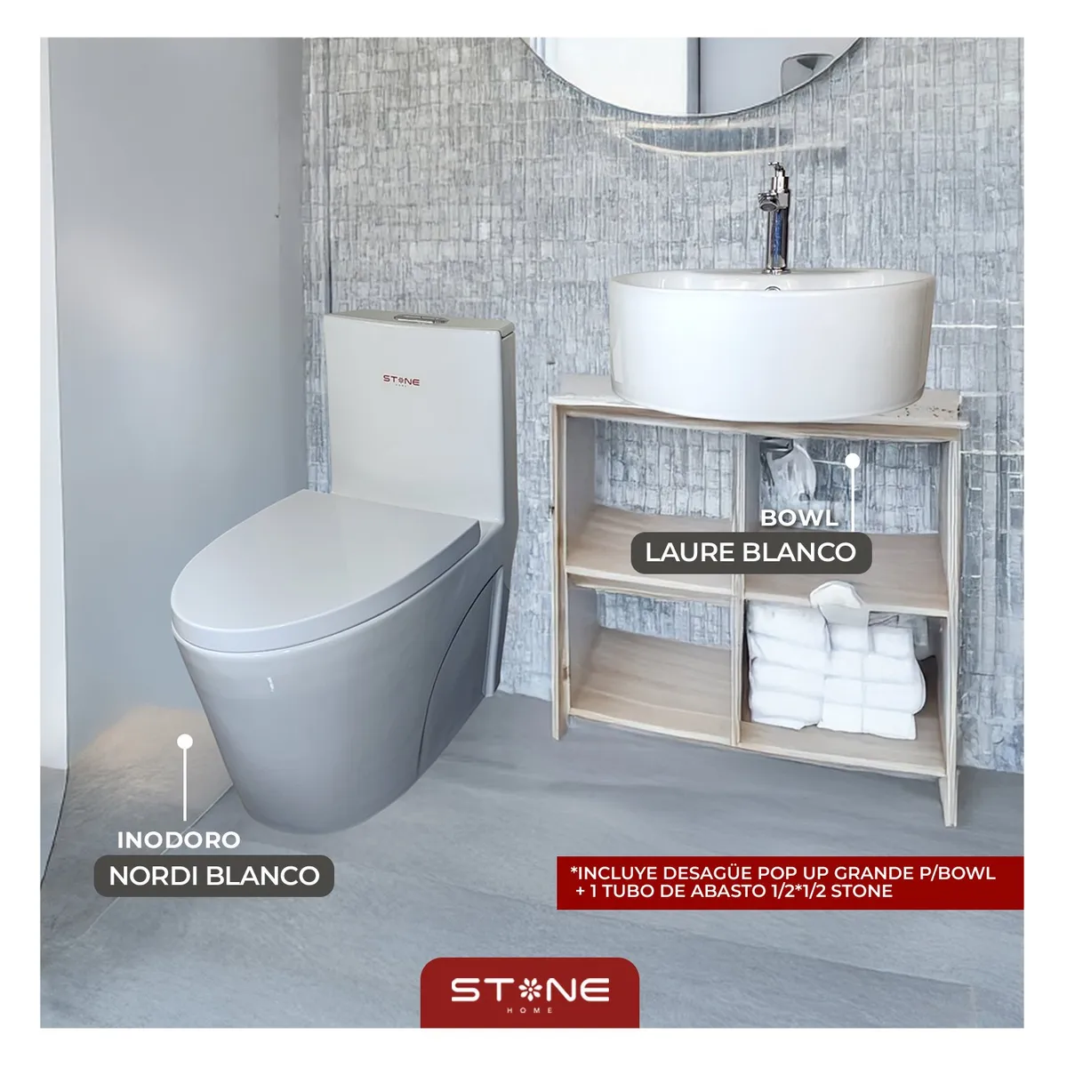 STONE - COMBO NORDI BLANCO + LAVAMANO LAURE STONE