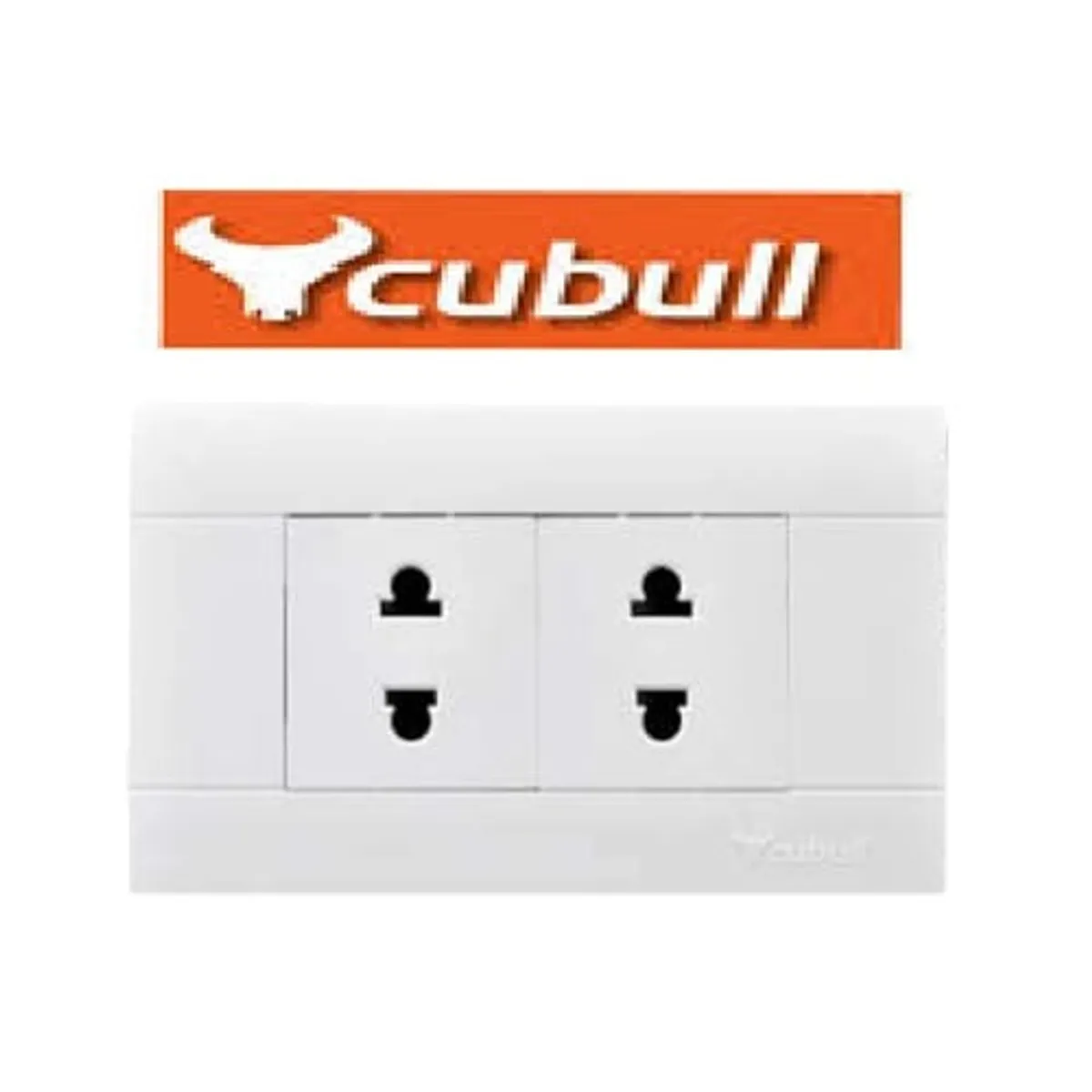 CUBULL - PACK X 10 UND : TOMACORRIENTE DOBLE COLOR BLANCO MARCA CUBULL  A3-014