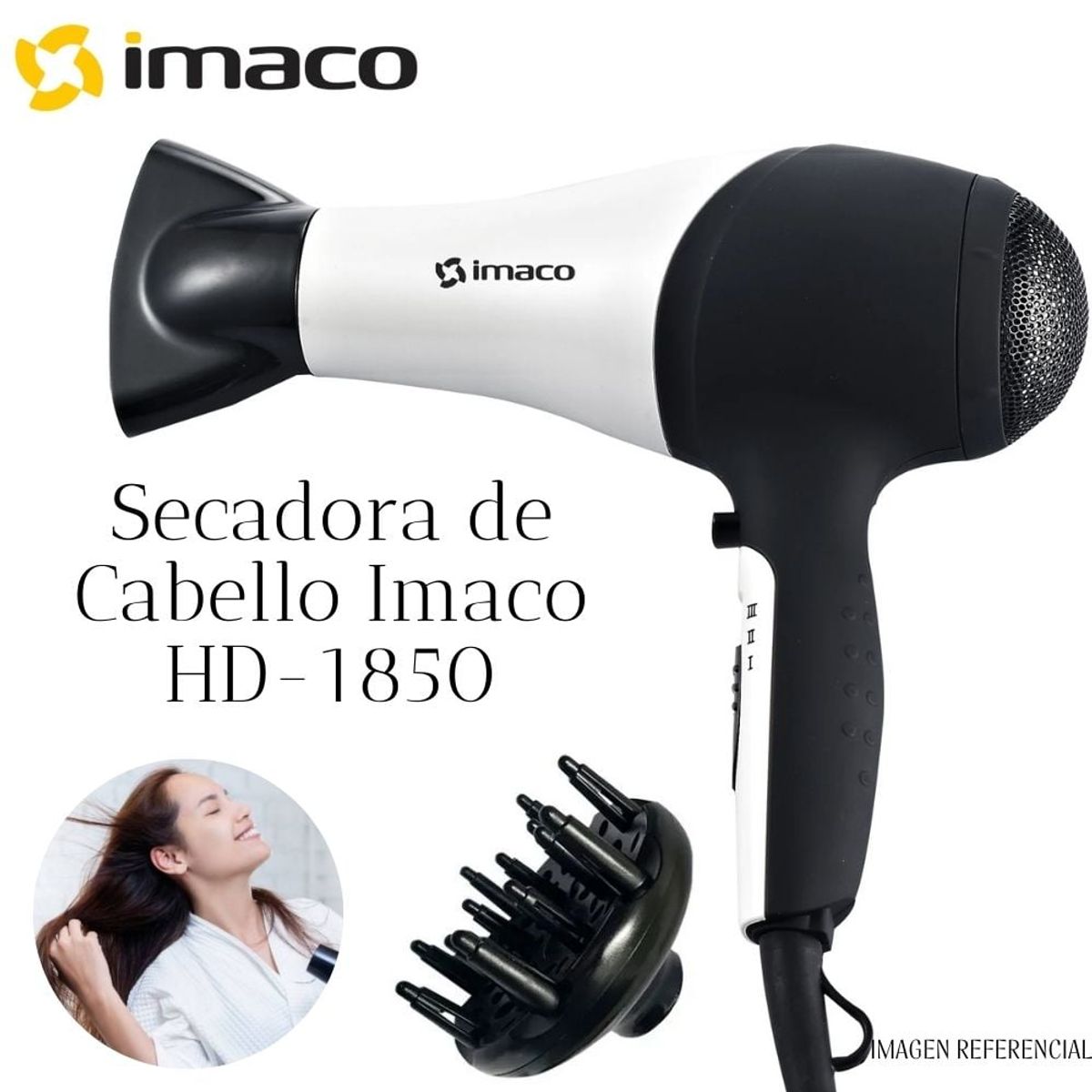 Imaco - Secadora de Cabello Imaco 1800 Watts HD1850.
