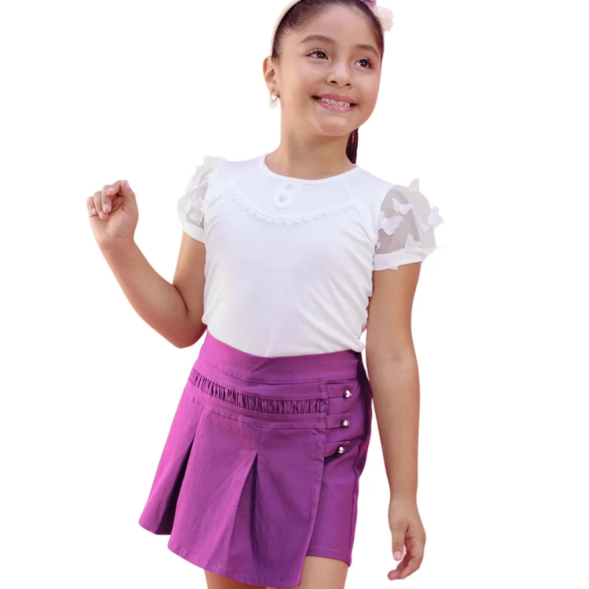 KIDS MASHMELO - Falda Short Cuerina para Niña Kids Mashmelo