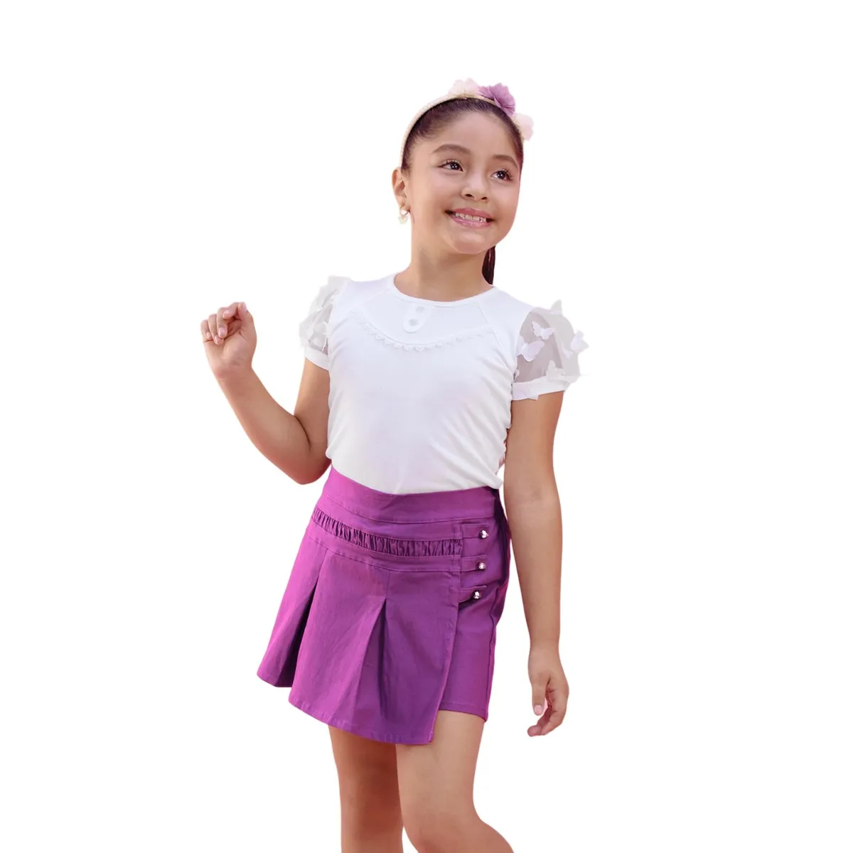 KIDS MASHMELO - Falda Short Cuerina para Niña Kids Mashmelo