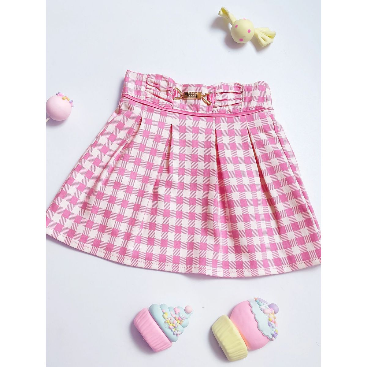 KIDS MASHMELO - Falda Milano con Broche y Sesgo para Niña Marca Kids Mashmelo