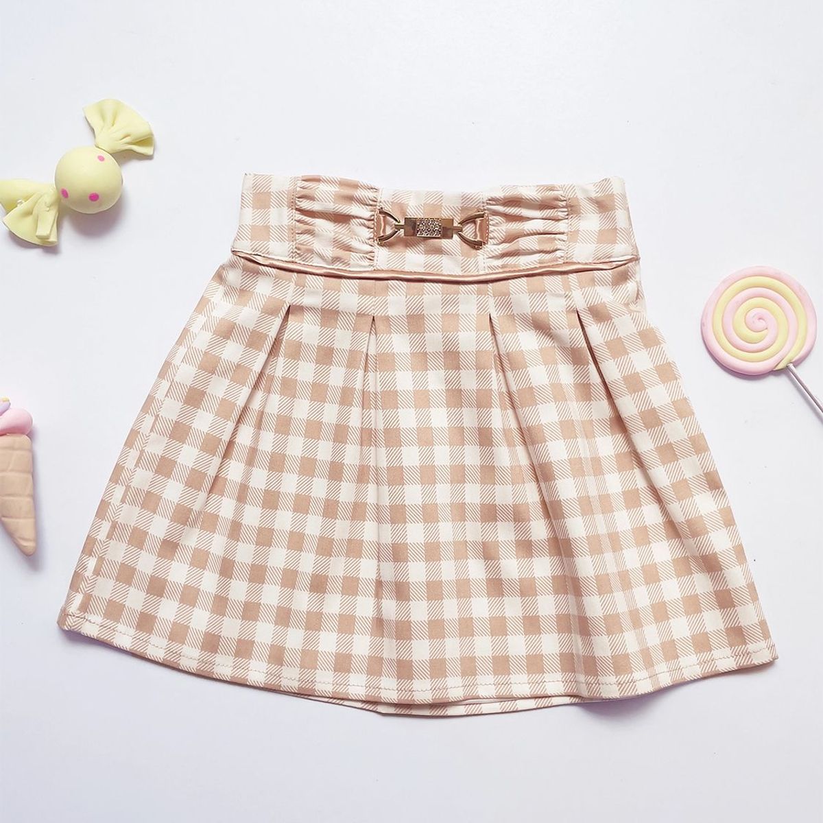 KIDS MASHMELO - Falda Milano con Broche y Sesgo para Niña Marca Kids Mashmelo