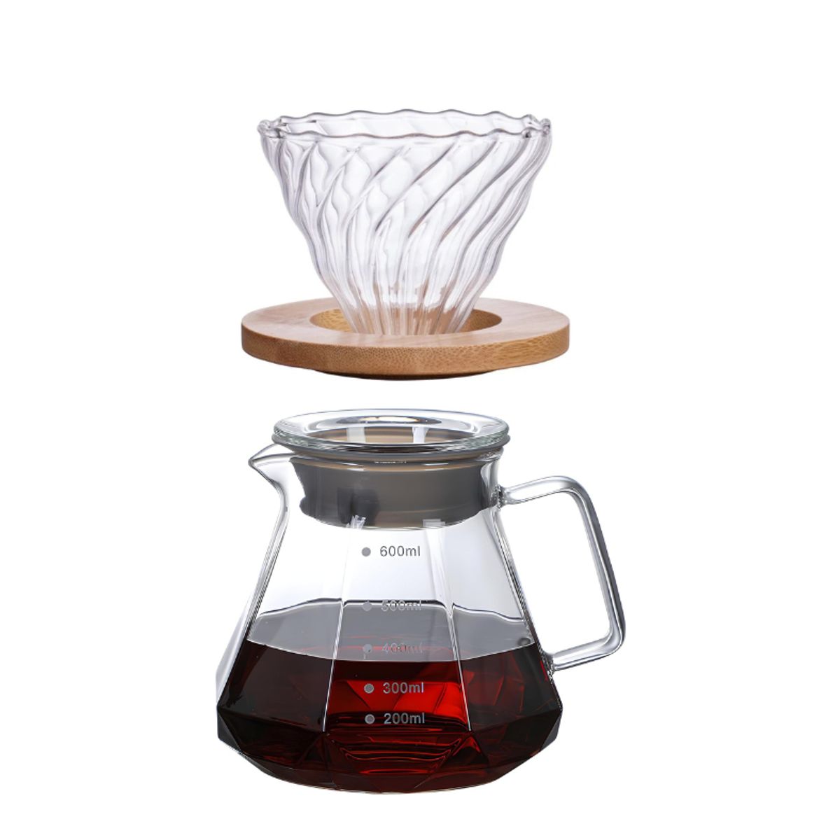 IMPORTADO MC - kit v60 con base de madera + jarra de café