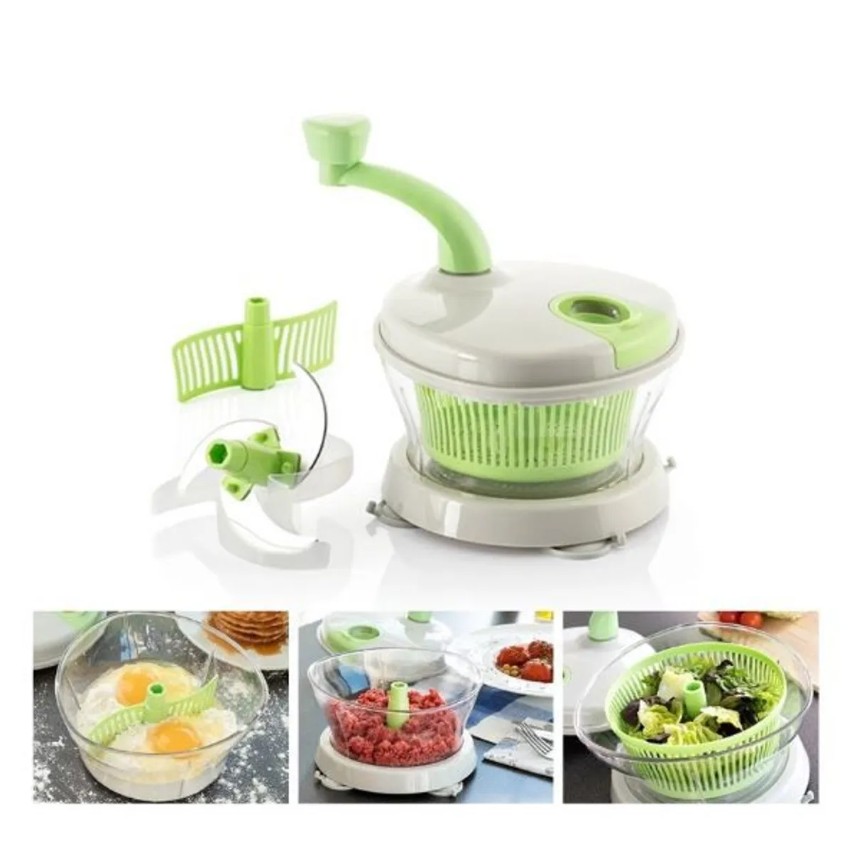 GENERICO - Picadora y Batidora Manual 4 en 1