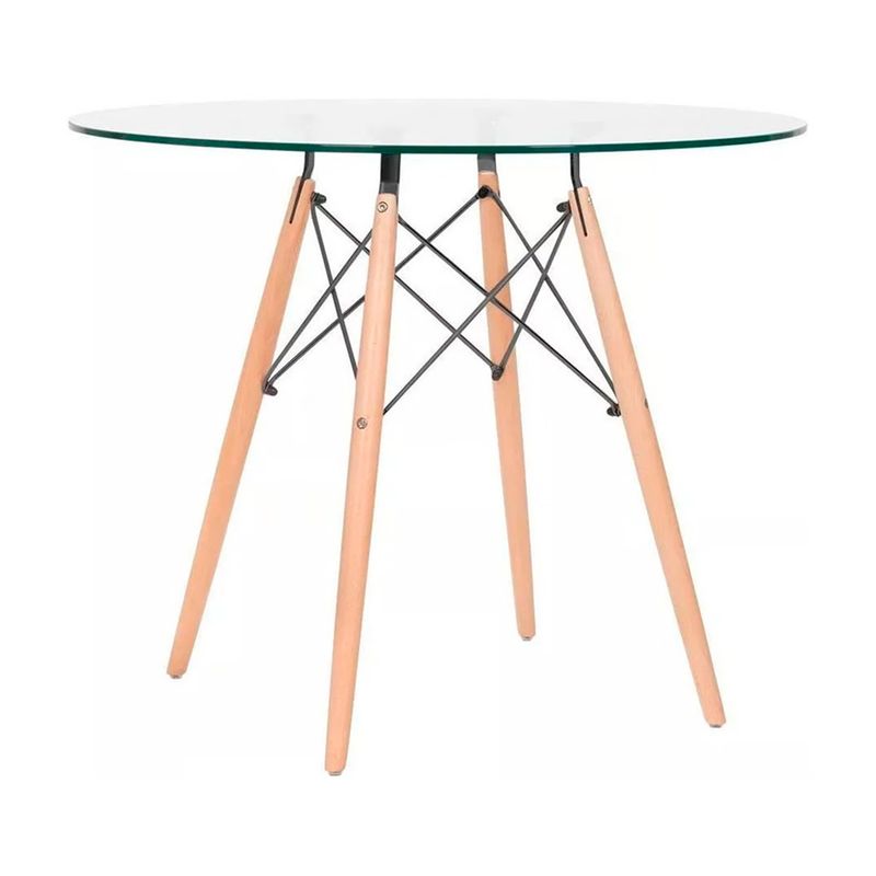 OFIDEAS - Mesa De Comedor Circular Eames Vidrio 100 cm Ofideas