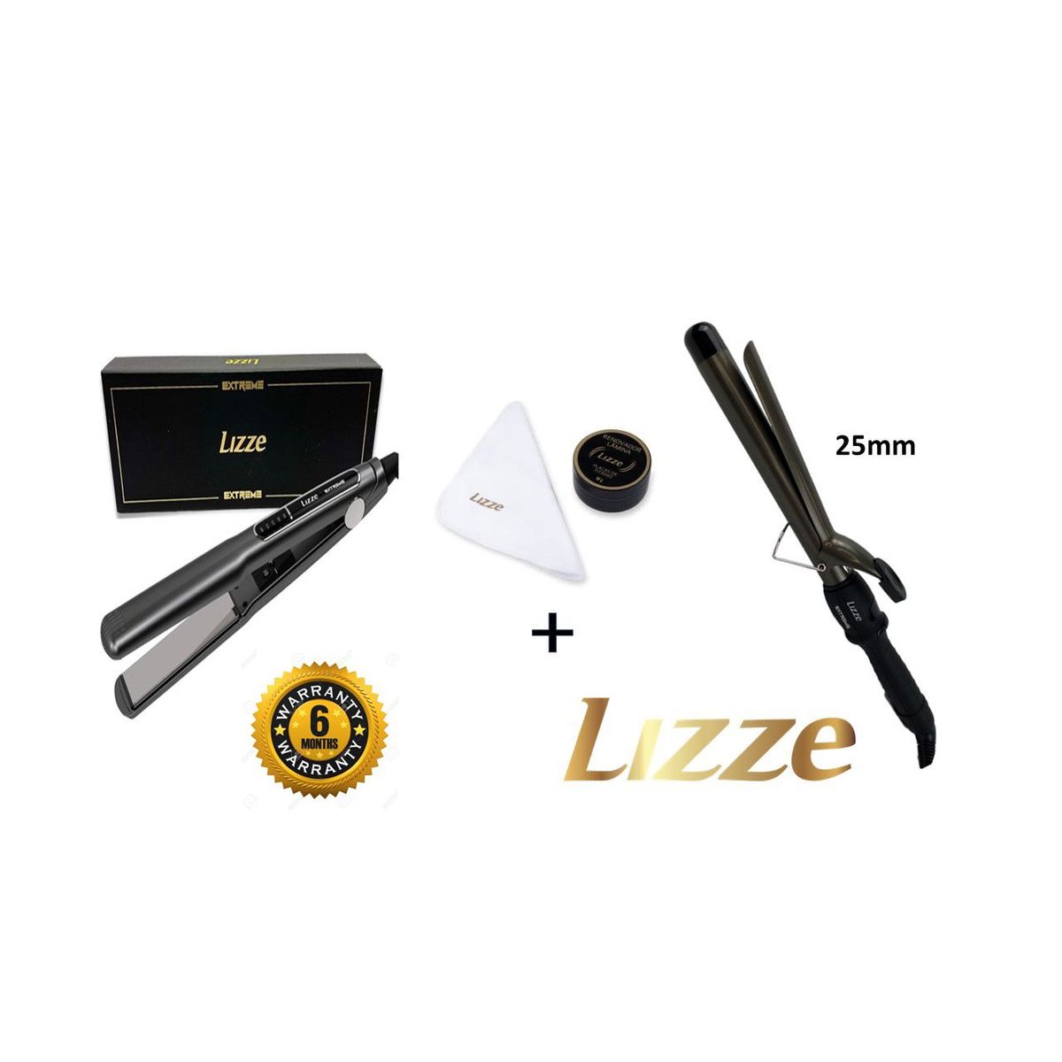 LIZZE - Lizze Pack Plancha Extreme + Risador Extreme 25mm + Kit Pulimento