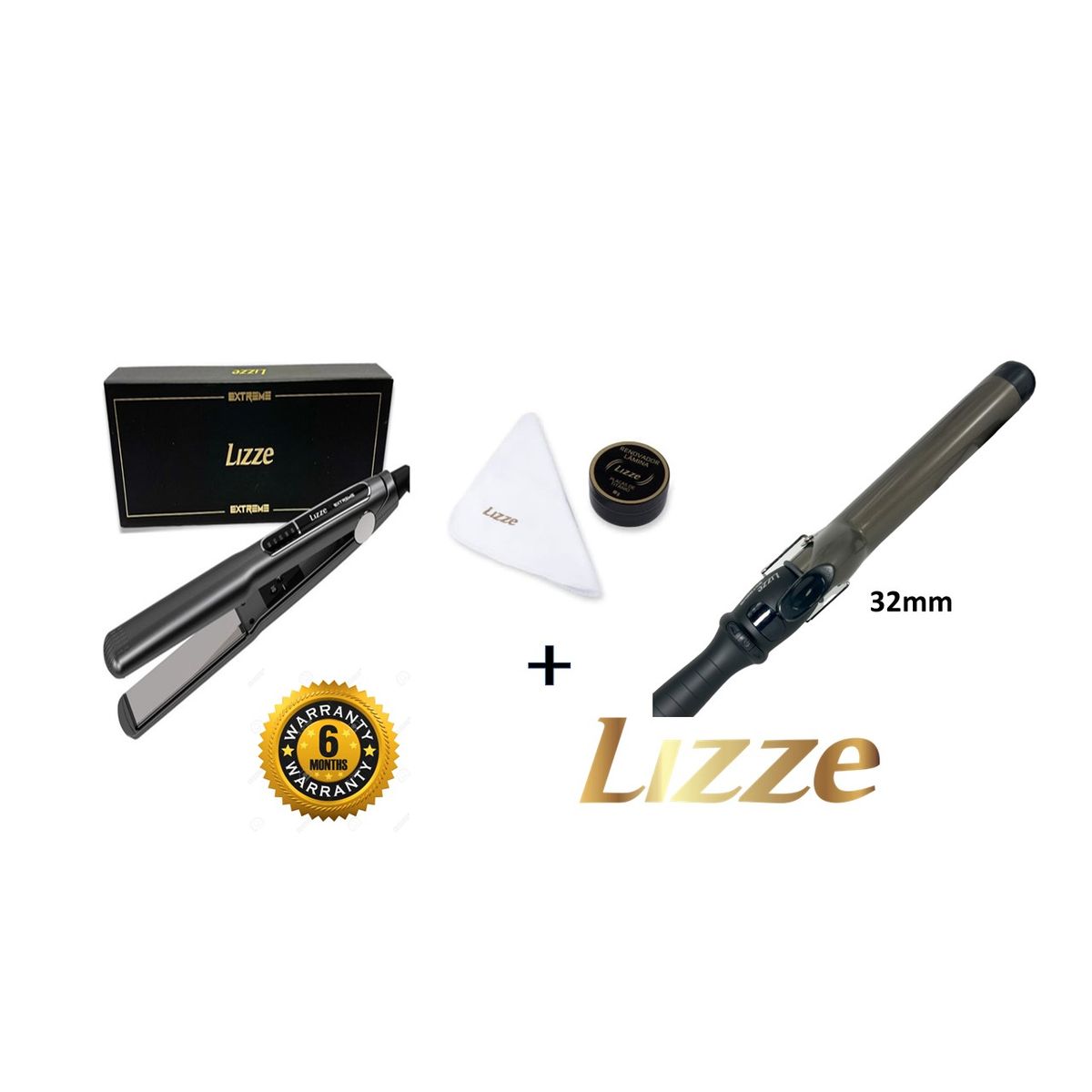 LIZZE - Lizze Pack Plancha Extreme + Risador Extreme 32mm + Kit Pulimento