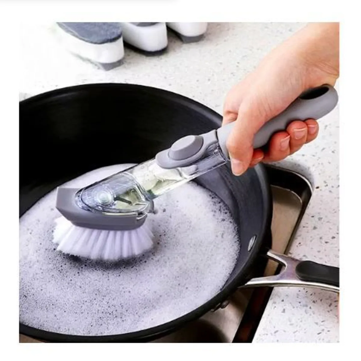 GENERICO - Cepillo Escobilla Dispensador Lavavajilla Y Esponja