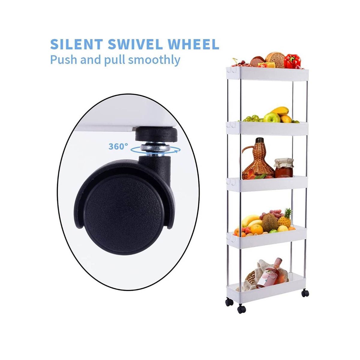 GENERICO - Carrito Soporte de 5 pisos Accesorio de Hogar para Cocina Baño