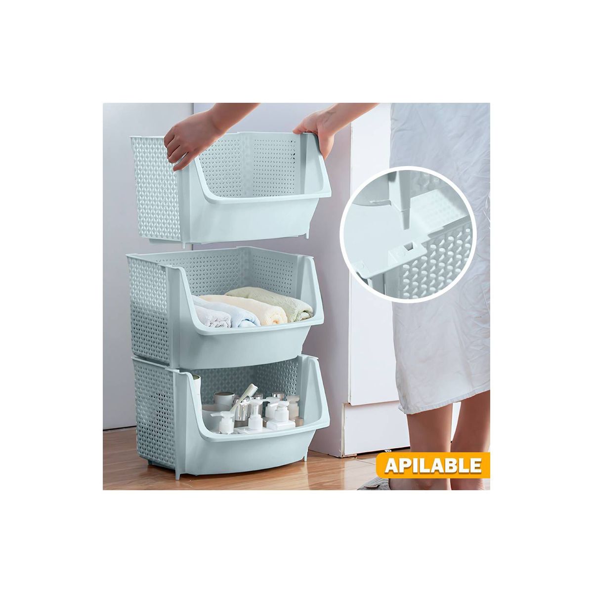 GENERICO - Caja Organizador Cesta Apilable Verdulero Frutero