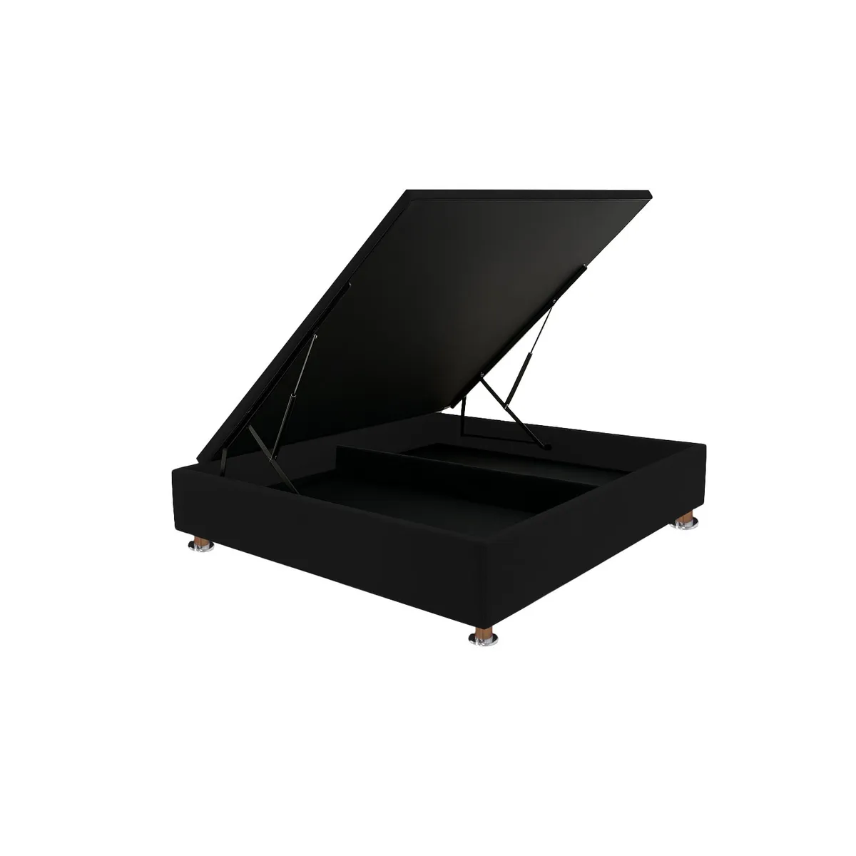 MUEBLES MACRUMO - Box Espacio Tarima reforzado 1.5 Plazas + Tela ALPHA (Negro)