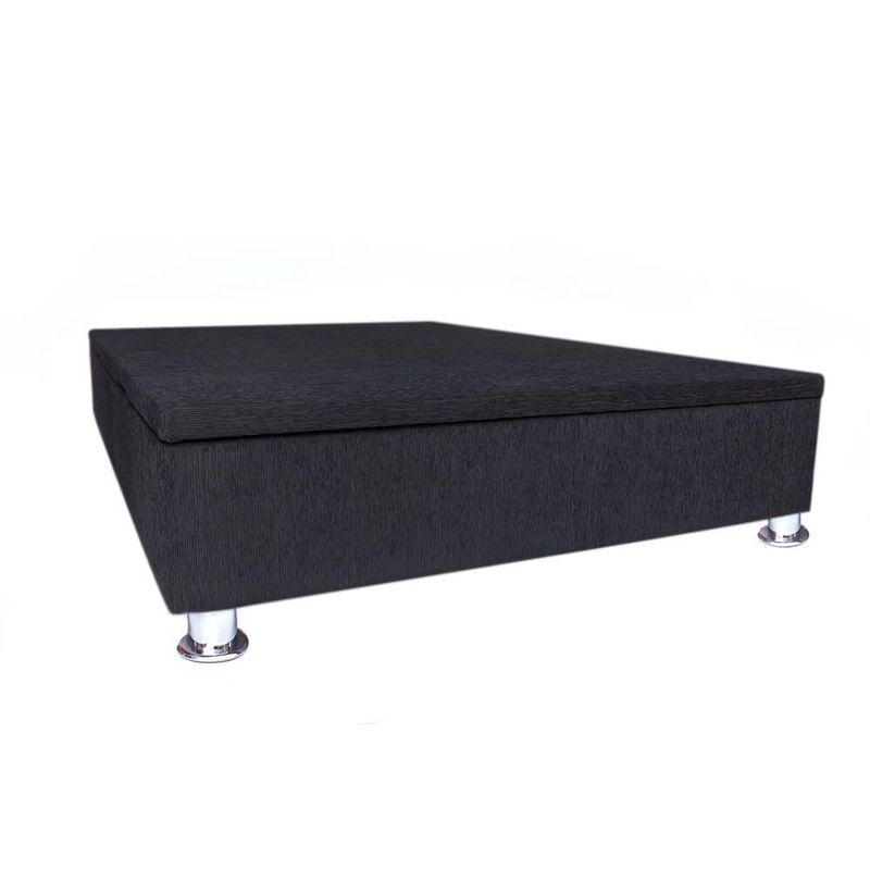 MUEBLES MACRUMO - Box Espacio Tarima reforzado 1.5 Plazas + Tela ALPHA (Negro)