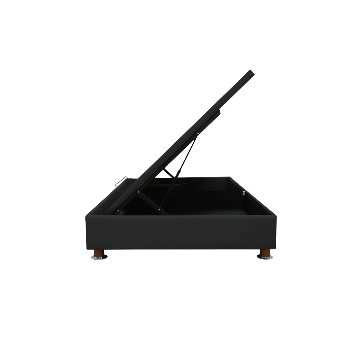 MUEBLES MACRUMO - Box Espacio Tarima reforzado 2 Plazas + Tela ALPHA  (Color Negro)