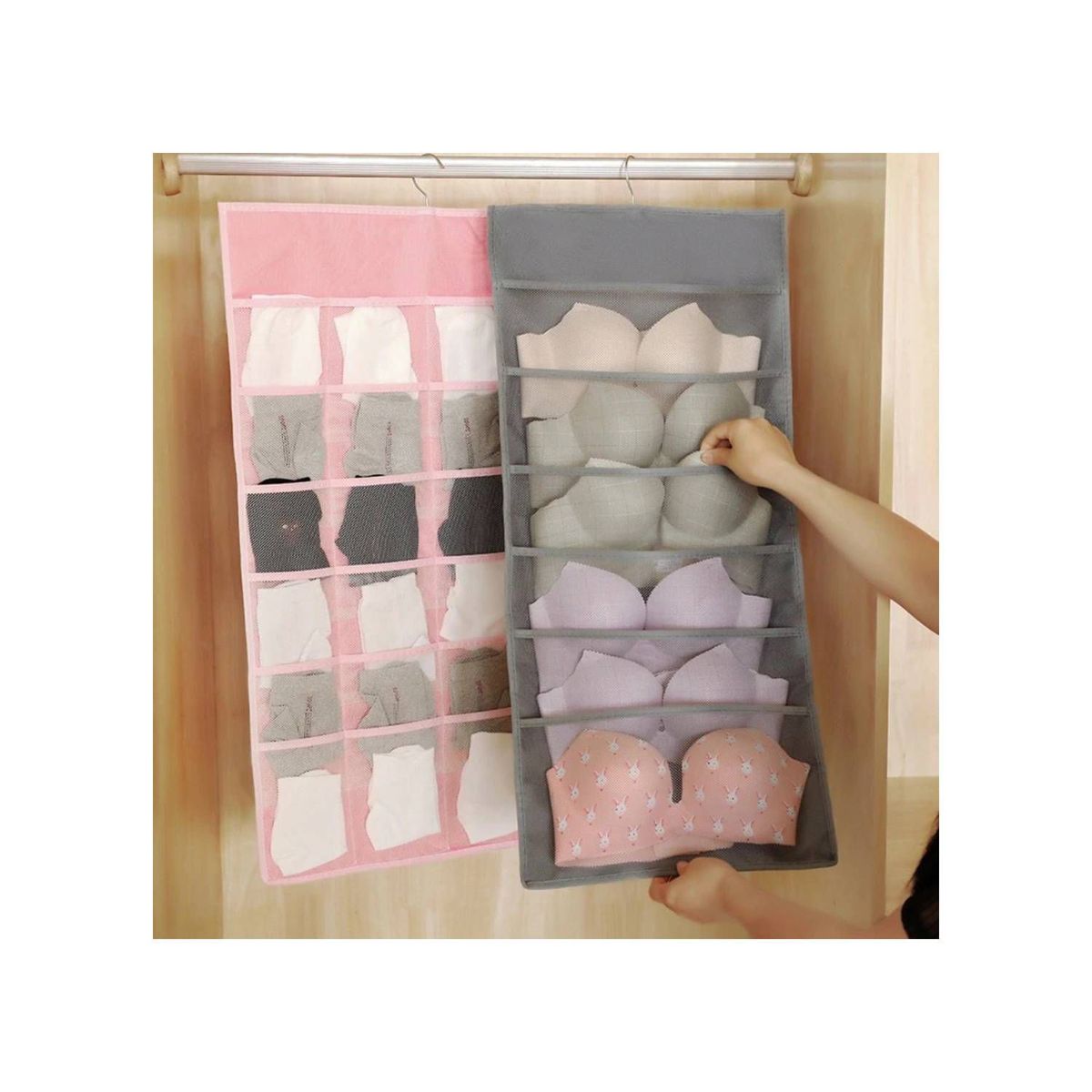 GENERICO - Pack de 3 Organizadores Colgante Para Ropa Interior